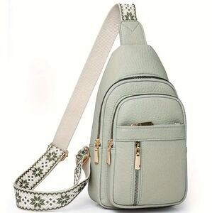 Women's Sage Green Sling Crossbody Bag. NWOT